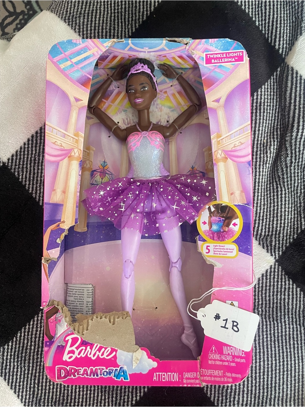 Barbie Twinkle Lights Ballerina Doll in Purple Pink and White